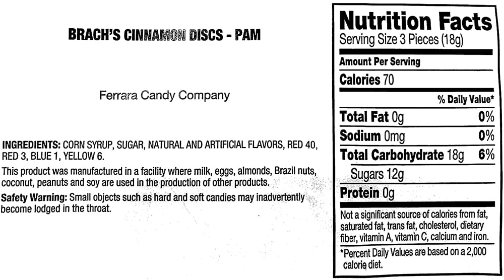 Brach's Cinnamon Hard Candy 1 pound Brachs Cinnamon Disks Brach Candy