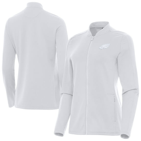 Women's Antigua  White Philadelphia Eagles Continual Full-Zip Jacket