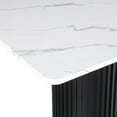 thumbnail image 3 of Modern 5-Piece Faux Marble Dining Table Top with Boucle Chairs in Black Dining Room Set for Kitchen, 3 of 7