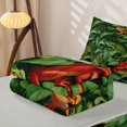 thumbnail image 5 of Manfei Bohemian Lizard Zipper Full Size Comforter Sets with Fitted Sheet and 2 Pillowcases, Tropical Botanical Zipper Bedding Set, Dark Green, Gray Reversible, 4pcs, 5 of 7