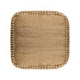 thumbnail image 3 of Ox Bay Jerry Square Natural Striped Jute Indoor Medium Pouf Ottoman, 18" H x 18" W, 3 of 5
