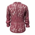 thumbnail image 4 of Womens Summer Outfits, Womens Shirts, Elegant Hollow Lace Women Shirts Fashionable Blouses with Long Flare Sleeves Stylish O-Neck Design for Modern Women, 4 of 6