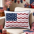 thumbnail image 5 of Red White Blue Patriotic Throw Pillow Flag Bow Lumbar Pillow For Home Decor For 4th Of July Outdoor Pillow Covers Memorial Day Decorations, 5 of 6