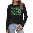 thumbnail image 4 of Uootdi St Patricks Day Long Sleeve Shirts for Women Retro Lucky Clover Tshirt Irish Shamrock Graphic Tee Tops Gift, 4 of 5