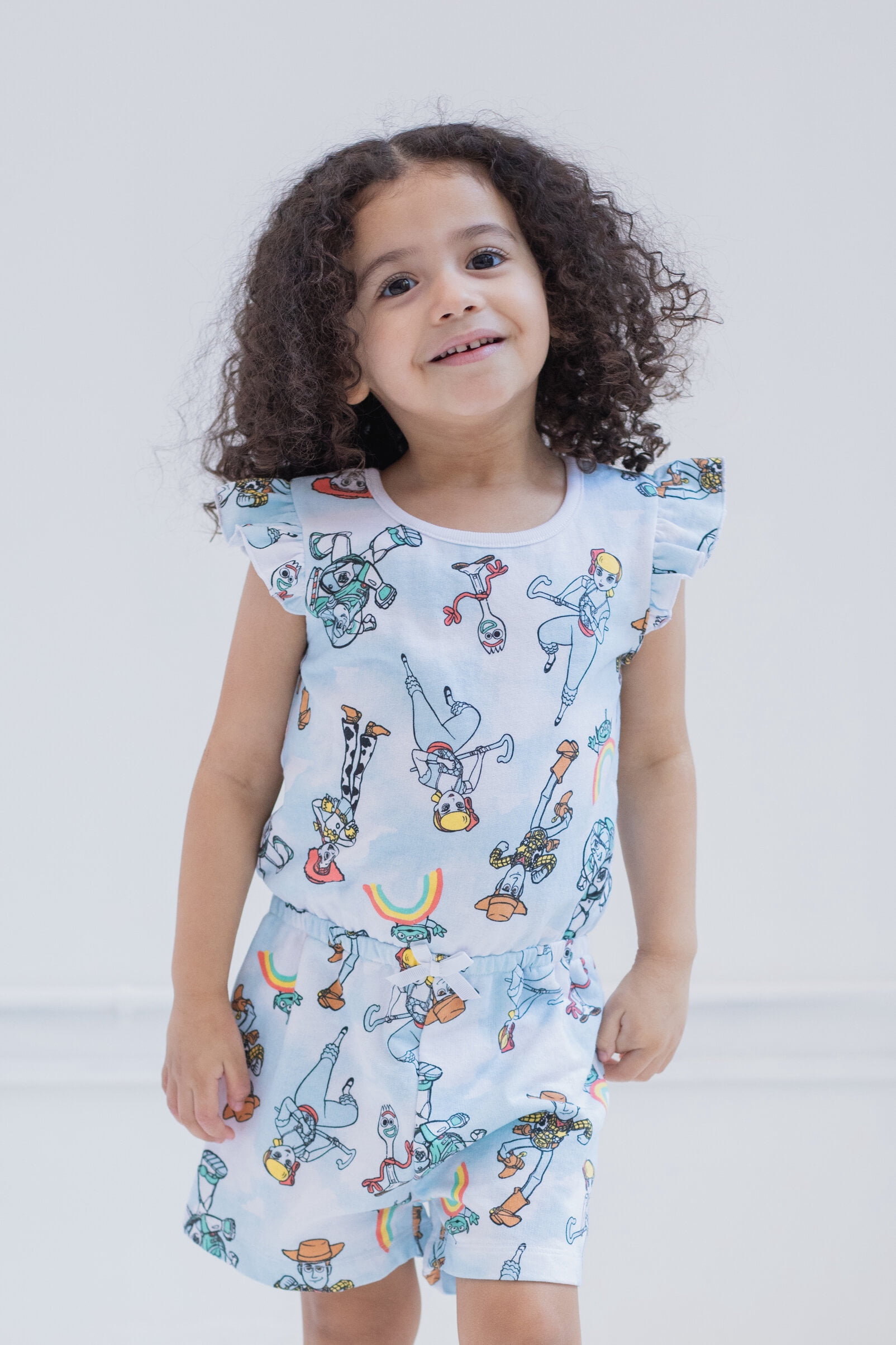 Disney Pixar Toy Story Woody Buzz Lightyear Bo Peep Infant Baby Girls French Terry Romper Infant to Big Kid