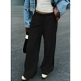 thumbnail image 6 of Womens Wide Leg Sweatpants Interior Sweat Pants with Pockets Elastic Waisted Lounge Casual Trousers, 6 of 9