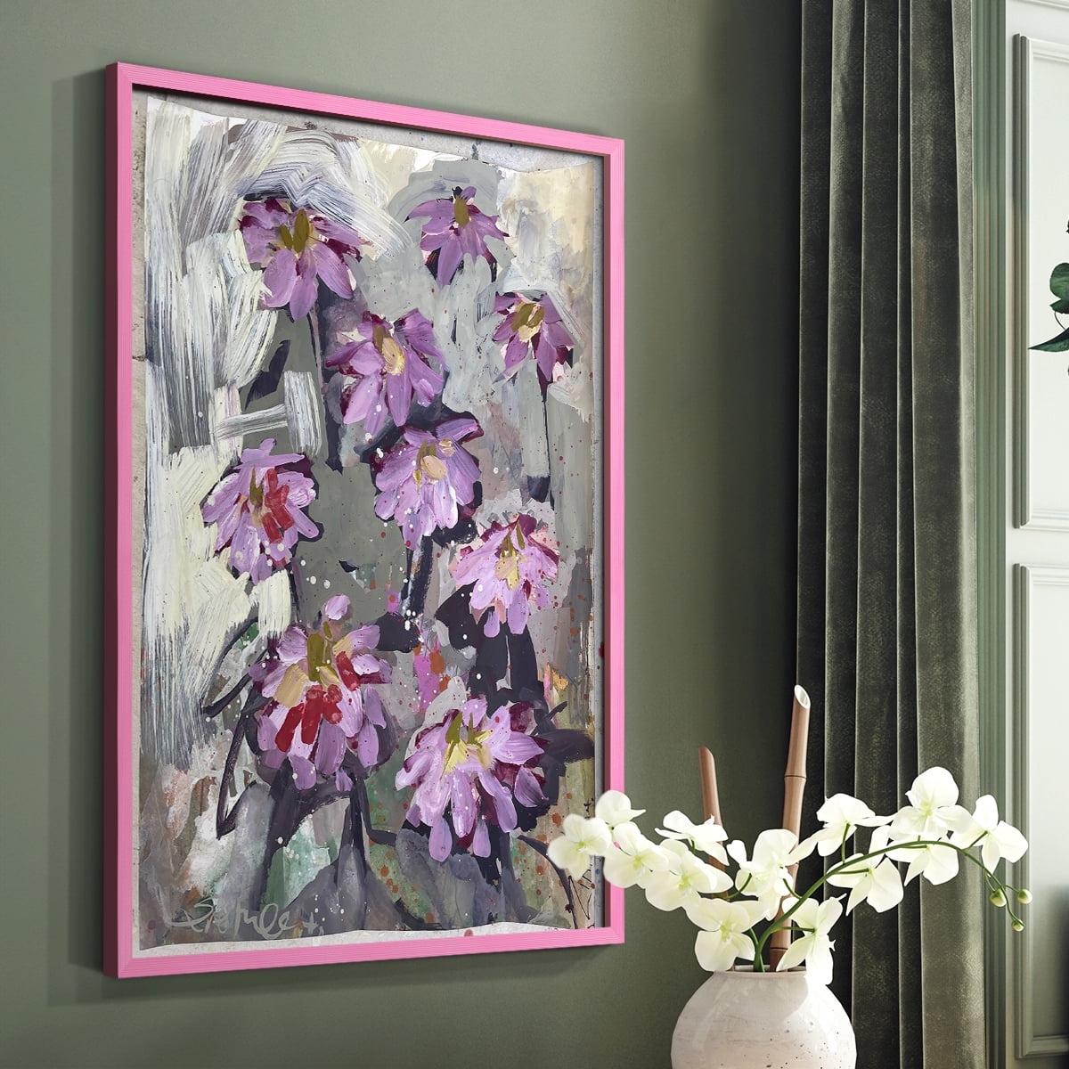 Zinnia II Framed Print - Solid Wood in Single Picture Frame Solid Wood 2 Framed Print