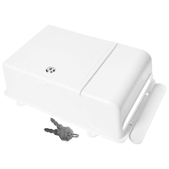 LEORX White Lockable Wall Mount Mailbox for Outdoor Use with Plastic and Metal Material