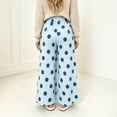 thumbnail image 3 of Stralyhd Wide Leg Pants for Women Casual Loose Polka Dots Palazzo Pants Beach Travel Work Elastic Waist Trousers with Pockets Sky Blue M, 3 of 3