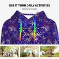 thumbnail image 4 of Xecao blue purple Snowflake Pattern Hoodies for Women Sweatshirts Long Sleeve Sweatshirts Pullover Outfits with Pocket-X-Large, 4 of 7