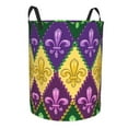 thumbnail image 2 of Fotbe Laundry Hamper With Durable Leather Laundry Basket Mardi Gras4 Thickened Waterproof Round Collapsible Laundry Hamper, Dirty Clothes Laundry Basket, 2 of 8