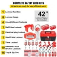 thumbnail image 3 of VEVOR Lockout Tagout Kits Electrical Safety Loto Kit Includes Padlocks, 5 Kinds of Lockouts, Hasps, Tags & Ties, Box, Lockout Safety Tool 42pcs, 3 of 9