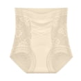 thumbnail image 4 of Womens Butt Lifting Panties High Waisted Full Coverage Briefs Solid Color Soft Stretchy Underwear Sleepwear Beige 2XL, 4 of 6