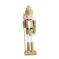 thumbnail image 2 of Lipstore Christmas Nutcracker Figures Wooden Nutcracker Photo Props Xmas Nutcracker Nutcracker Soldier Figure Decor for Shelves Tables Gold, 2 of 8