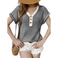 thumbnail image 1 of Blusa con Botones de Corta para Mujer, Color Negro, Talla M, 1 of 7