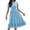 Blue, variant on Ruffle Hem Velvet Pleated Midi Dress for Women Crew Neck Short Sleeve Tiered Dress Soft and Comfortable for Date Nights and Special Occasions