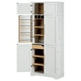 thumbnail image 6 of Harper & Bright Designs Farmhouse Kitchen Pantry Cabinet with Door and Shelves, Tall Kitchen Storage Cabinet with Hidden Drawer, Wine Rack and Versatile Cupboard, 78.2", White, 6 of 20