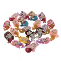 20 Pieces Cartoon Mermaid Resin Flatback Cabochons Embellishment Gem Stones Decoration Stones for Scrapbooking DIY Crafts