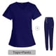 thumbnail image 4 of Conjunto De 2 Uniformes Médicos Para Mujer, Camiseta De Cuello En V, Pantalones De Jogging, Uniformes De Enfermería XXL, Azul Oscuro, 4 of 6