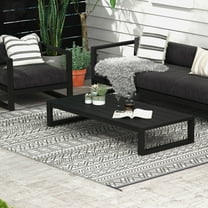Outsunny Outdoor Rug & Bag, 8' x 10' Plastic Rug, Gray Cream Boho