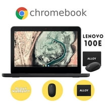 Restored Lenovo 100E 11.6-Inch Chromebook | 4GB RAM 16GB Storage | 2027 Latest Chrome OS | Bundled With: Alloy Wireless Mouse and Mousepad (Refurbished)