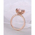 thumbnail image 4 of HeartsAndYou 3ct Princess Natural Peach Morganite Moissanite Accents Ring 14k SOLID Rose Gold, 4 of 9
