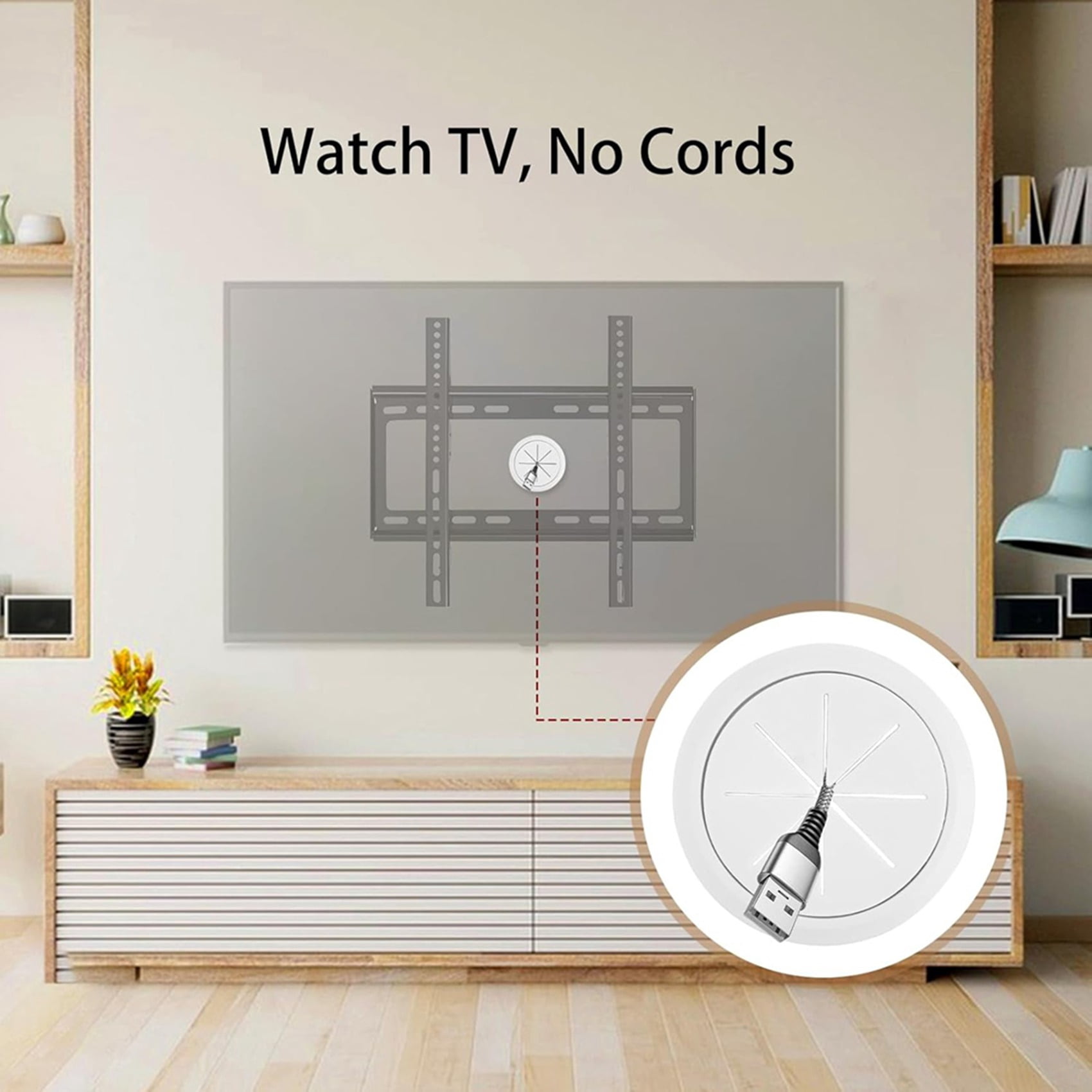 8 Pack Wire Concealer for Wall Mounted TV, 2-3/8 Inch (60Mm Hole) TV Wall Wire Concealer, Wall Cable Management Kit