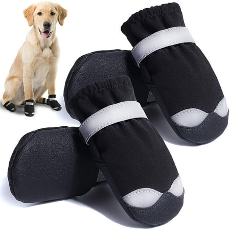 Dog Shoes For Hot Pavement Dog Boots For Medium Large Dogs Waterproof Dog Booties With Anti-Slip Sole Paw Protectors 4Pcs