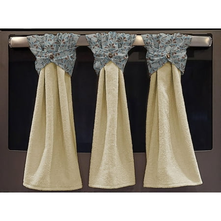 

Paisley Wraparound Snap Hanging Towels (Set of 4) by Penny s Needful Things (Blue) (Terrycloth Color: Yellow)