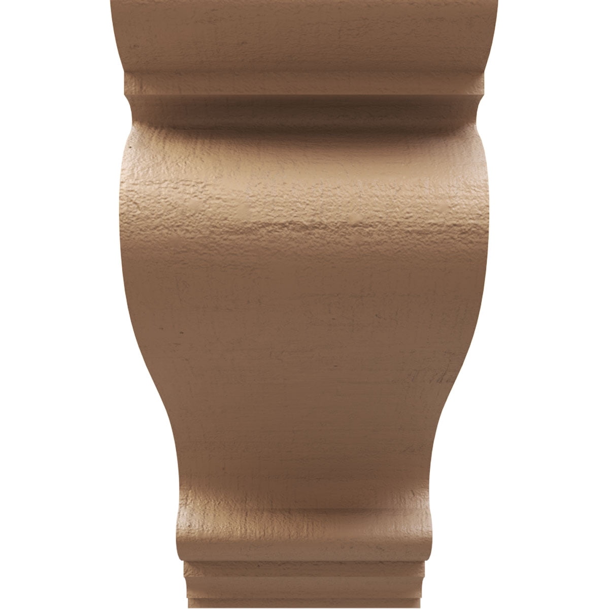 12"W x 36"D x 24"H Classic Scroll Rough Cedar Woodgrain TimberThane Corbel, Primed Tan