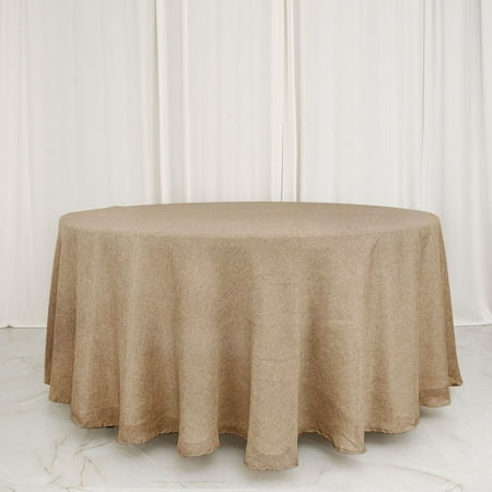 

120 Natural Jute Faux Burlap Round Tablecloth | Boho Chic Table Linen