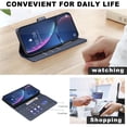 thumbnail image 3 of Allytechgroup PU Leather Wallet Case for Samsung Galaxy S25+, Organize and Protect in Style Bumper Shockproof Stand Retro Phone Case for Samsung Galaxy S25+, Blue, 3 of 7