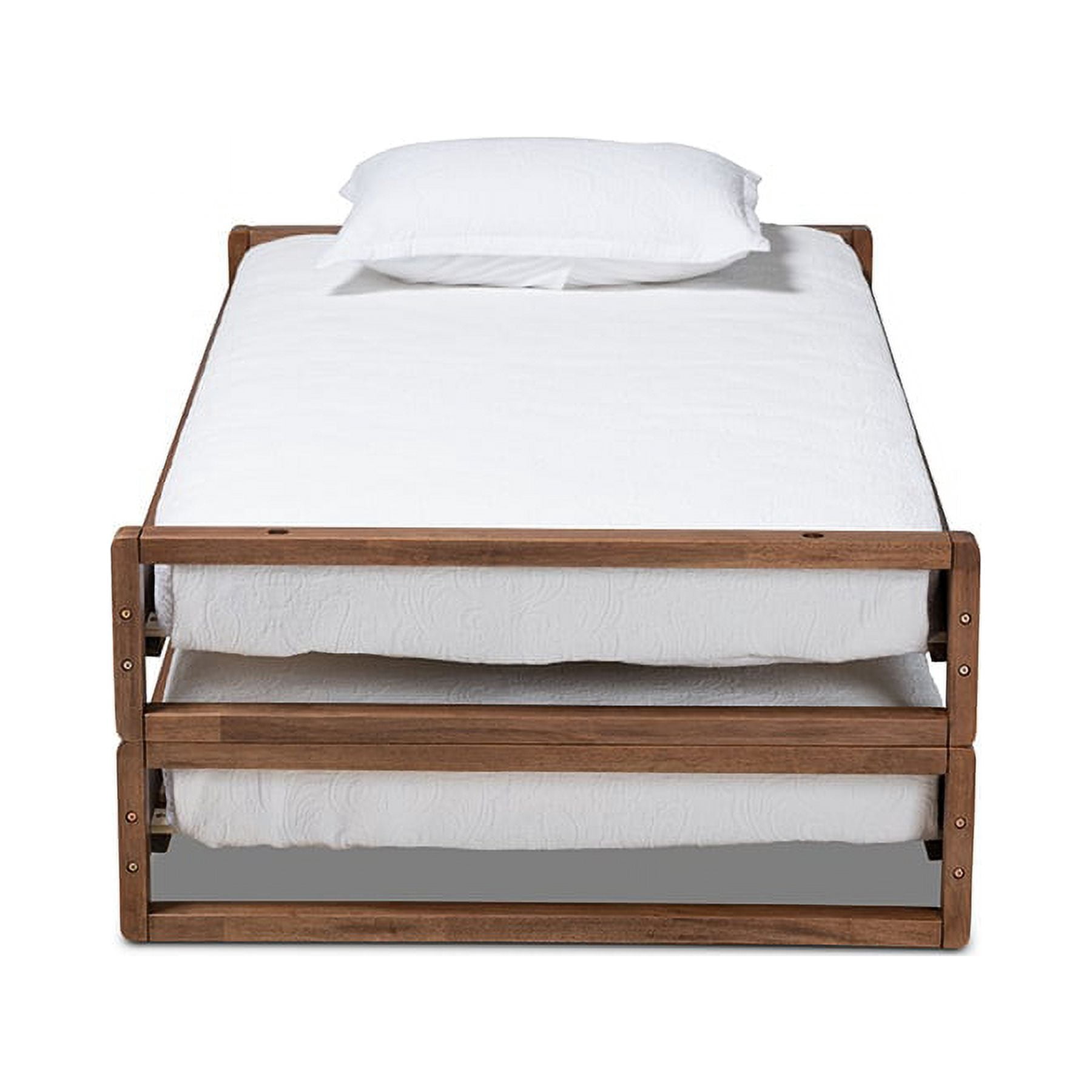 Baxton Studio Klara Modern and Contemporary Walnut Finished Wood Expandable Twin Size to King Size Bed Frame