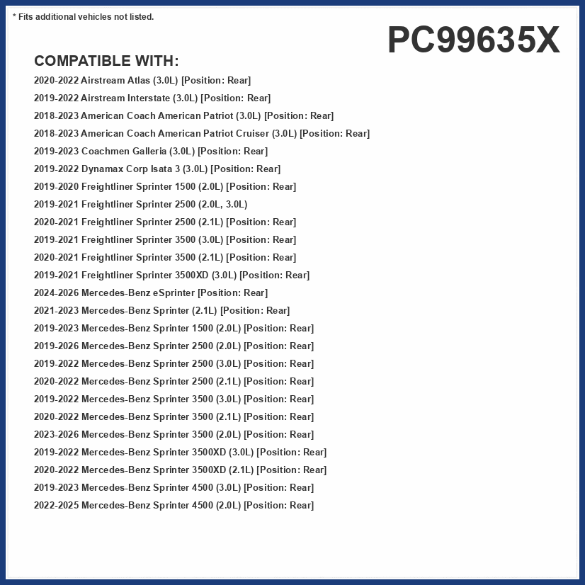 PUREFLOW PC99635X Cabin Air Filter | Fits 2019-2026 Mercedes-Benz Sprinter 2500 2.0L
