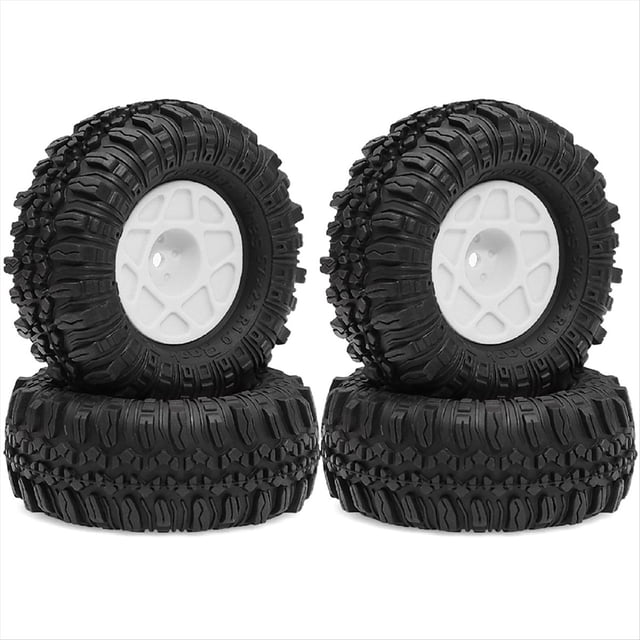 Juego de 4 Ruedas con Bloqueo de Cuentas de 57 mm y 1 Pulgada para TRX4M SCX24 AX24 FCX24 FCX24M 1/18 1/24 RC Crawler Car, Color .