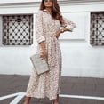 thumbnail image 2 of Vestido de manga larga con botones, vestido floral de manga larga para mujer, vestido largo de moda con estampado floral, diseño de clase mundial, 2 of 5