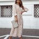 thumbnail image 1 of Vestido de manga larga con botones,Vestido de manga larga floral para mujer Vestido largo de moda Vestido con estampado floral Estética elegante, 1 of 5