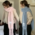 thumbnail image 3 of YUUZONE Winter Warm Scarf Plush Scarf With Pocket Casual Scarf For Women Solid Color, 3 of 19