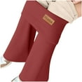 thumbnail image 6 of Dealovy Leggings for Women Warm Fleece Lined Boot Cut Trousers Fall Stretchy High Waist Slim Fitting Flare Pants, 6 of 6