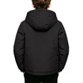 thumbnail image 5 of BXJX Boys Fleece Lined Jackets, Zipper Long Sleeve Outdoor Waterproof Winter Hooded Coats Black Size 7-8 T, 5 of 5