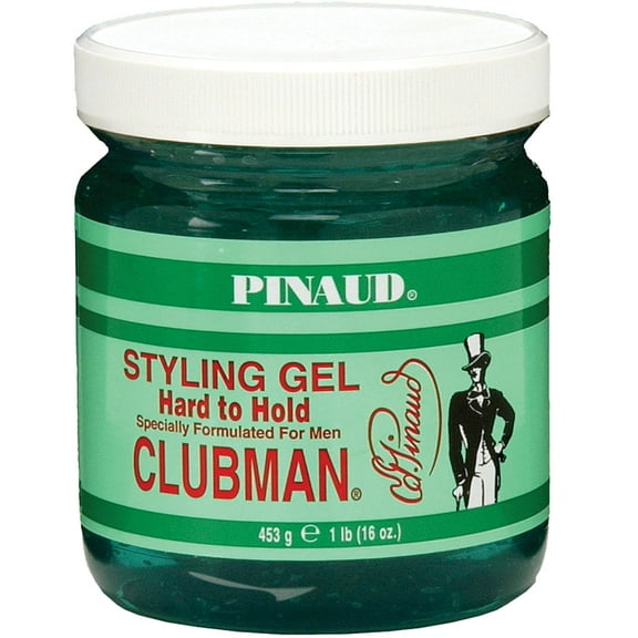 Clubman Pinaud Hair Gel for Men, Strong Hold & High Shine Hair Styling Gel, Alcohol-Free, 16 Oz