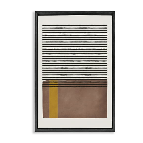 Stupell Industries Cosby Street Abstraction Abstract Painting Black Floater Framed Canvas Art Print Wall Art, 17 x 25