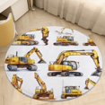 thumbnail image 5 of Excavator Construction Vehicle Truck Round Small Area Rug, Print Non Slip Washable Floor Mat, Soft Throw Rug for Living Room, Powder Room Entryway, Bathroom, Bedside, 5 of 7
