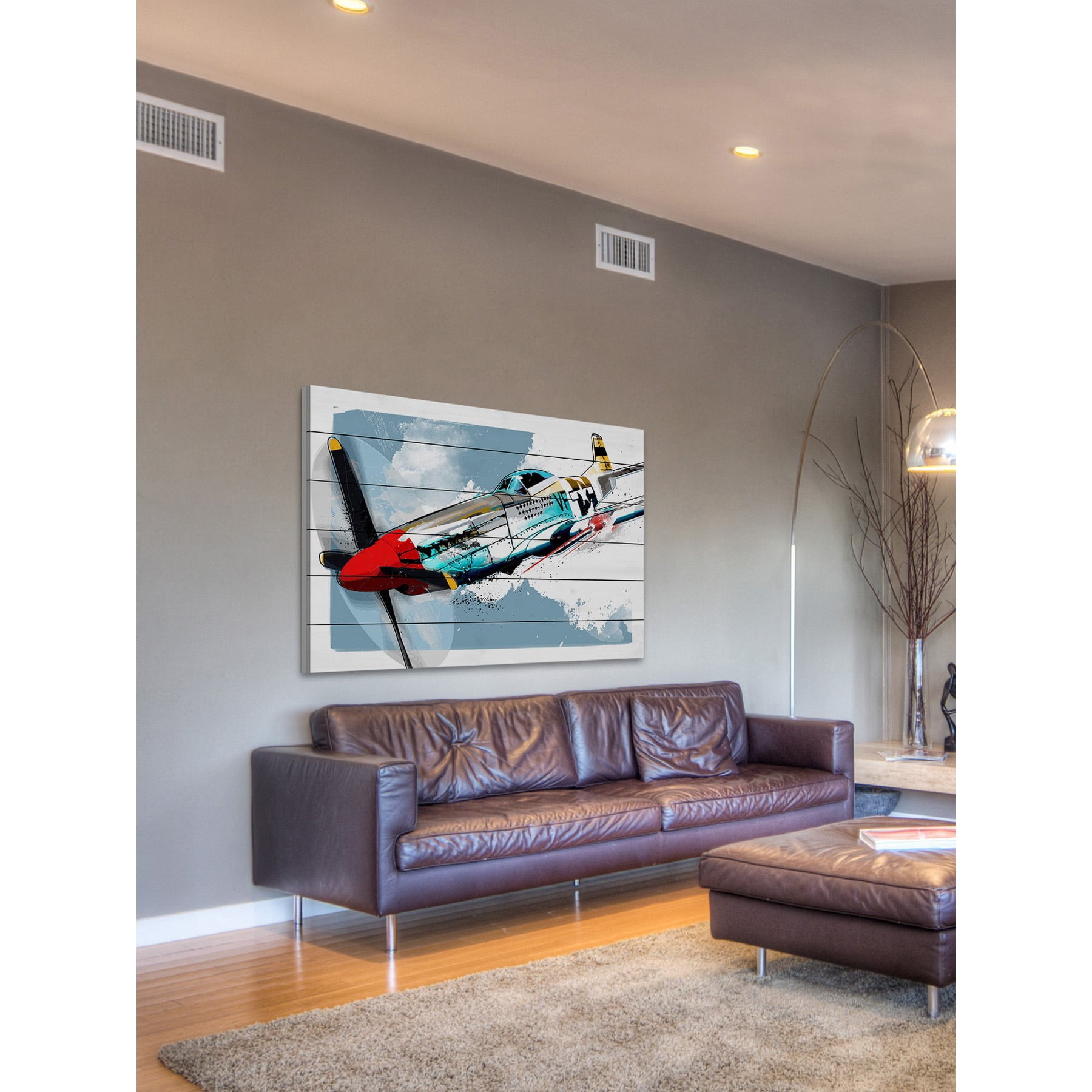 Marmont Hill "P51 Mustang" by Rick Martin Painting Print on White Wood