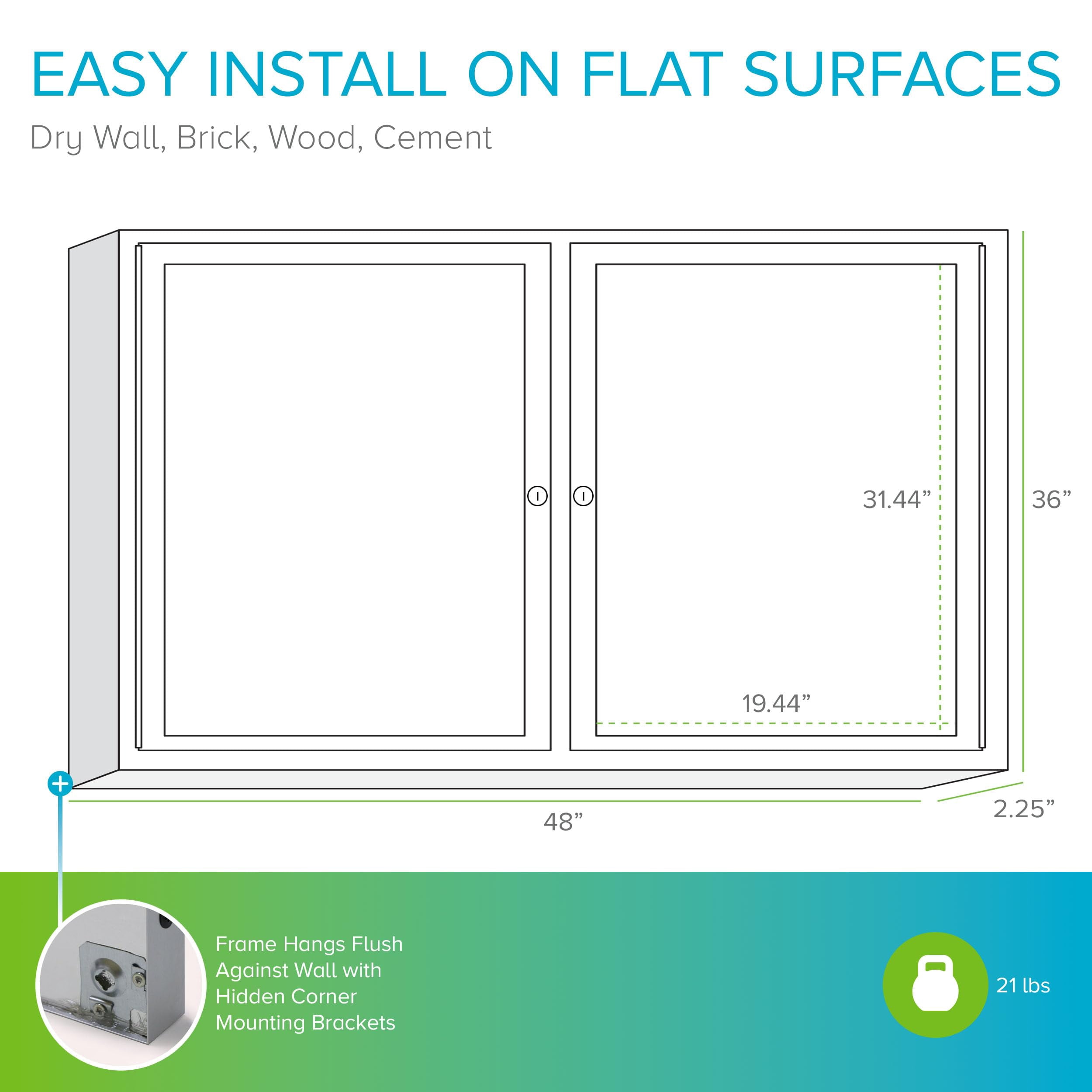 Ghent 48 x 36 in. Enclosed Outdoor Bulletin Board