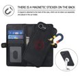 thumbnail image 6 of for iPhone 16e PU Leather 2 in 1 Case, Detachable Magnetic Wallet Case with Card Holder, Removable Flip Folio Cover with Stand Shockproof Protective Phone Cover, Compatible with MagSafe, Black, 6 of 8