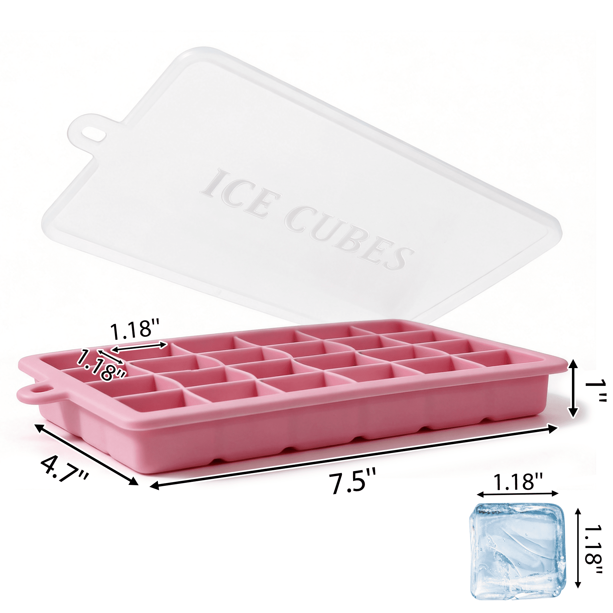 GARITIN Silicone Ice Cube Trays 3 Pack with Lids Stackable BPA Free Easy Release for Whiskey Coffee Cocktails
