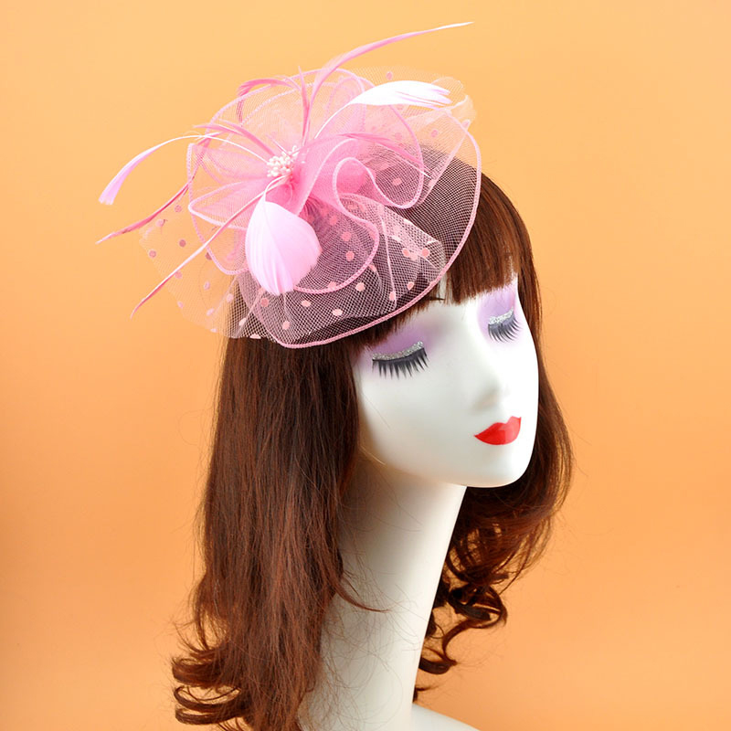 Women Fascinators Hat Flower Feathers Mesh Hair Clip Formal Cocktail