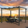 thumbnail image 2 of Kozyard Atlantics 13' x 10' x 8' Beige Aluminum Polyester Pergola, Retractable Canopy, 2 of 6