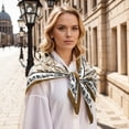 thumbnail image 2 of Unique Bargains 1 Pc Silk Scarf Retro Neck Scarf Black Brown Beige, 2 of 5